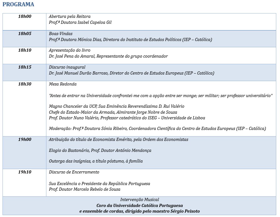 Programa Confer&ecirc;ncia Homenagem Ernani Lopes -...
